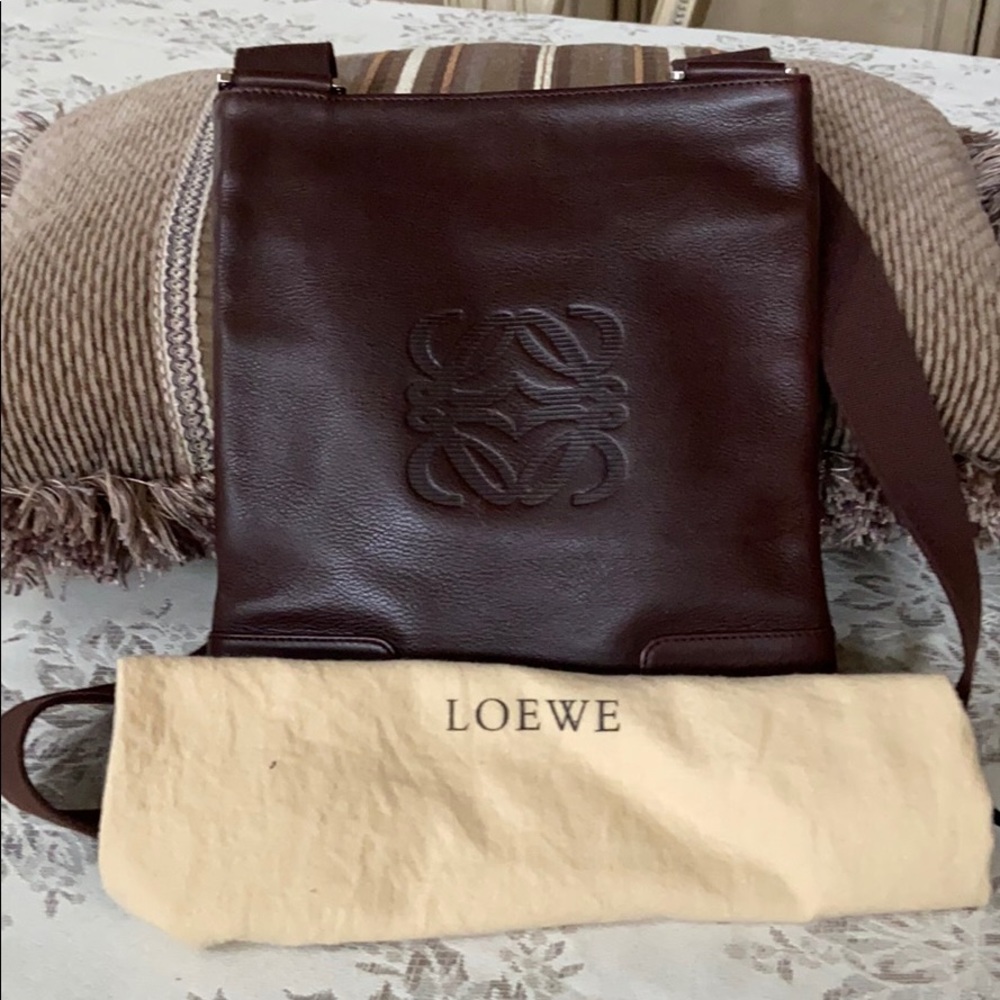 Loewe Dark Brown Leather Crossbody Bag